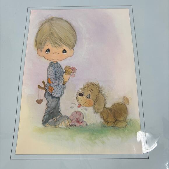 Precious Moments Art Print Praise The Lord Anyhow 14 Inch Jonathan & David - Picture 3 of 8